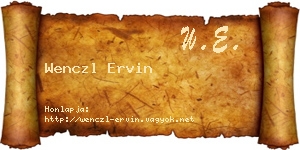 Wenczl Ervin névjegykártya
