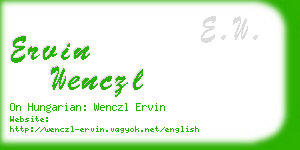 ervin wenczl business card
